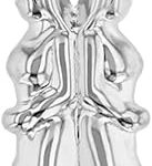 Collier avec signe du zodiaque jumeaux gémeaux 3d en or blanc 14 carats