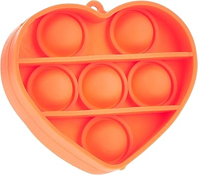 Porte-clés fidget popper en forme de cœur, jouet à bulles push pop, camouflage