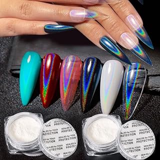 2 pièces de poudre à ongles chromée 3d 0,2 g/pot de vernis à