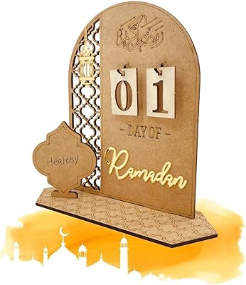 Calendrier du compte à rebours du ramadan en bois goodrun, 30 jours jusqu'à