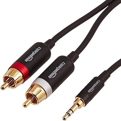 Câble audio stéréo amazonbasics 3,5 mm, adaptateur 2 mâles vers rca - 15