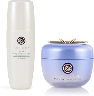 Coffret tatcha : crème pour la peau rosée (50 ml) et huile