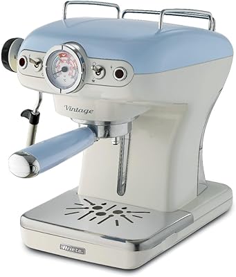 Machine à café et expresso ariete classic, crème/bleu, modèle 1389a - 'livrée avec une garantie minimale d'un an contre les défauts de fabrication'. En tant que boutique en ligne leader en Côte d'Ivoire, DIAYTAR COTE D'IVOIRE propose une gamme étendue de produits pour répondre à tous vos besoins, des produits alimentaires aux accessoires de mode. Elle offre une experience de shopping en ligne sécurisée, avec des options de paiement variées et des livraisons rapides et fiables. Elle est le choix idéal pour les acheteurs en ligne qui recherchent qualité, variété et praticité.
