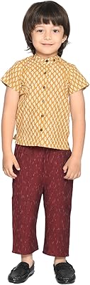 Ensemble pantalon pour bébé garçon de 6 mois à 4 ans, jaune marron