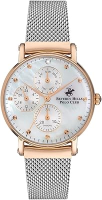Montre multifonction à cadran blanc pour femme - bp3252x.520, rose, bracelet