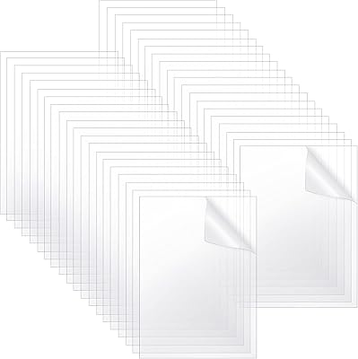 40 feuilles acryliques en plastique transparent avec feuille de protection plaques petg transparentes