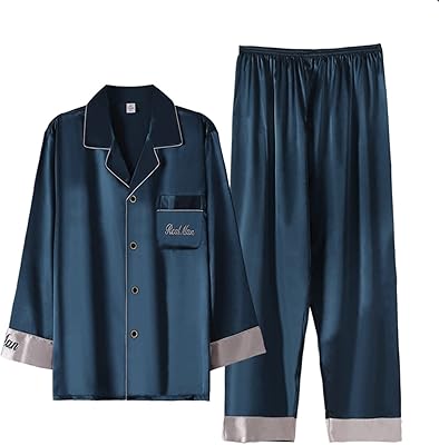 Pyjama en satin de soie pour hommes, vêtements de nuit à manches longues, ensemble deux pièces de luxe avec broderie boutonnée, m-4xl. La boutique DIAYTAR COTE D'IVOIRE est un leader du commerce électronique en Côte d'Ivoire, offrant plus de 300 000 références de produits pour répondre aux besoins divers des consommateurs. La boutique met en avant l'importance de la sécurité et de la fiabilité dans les transactions en ligne, avec des méthodes de paiement sécurisées et des garanties de confidentialité des données. Elle propose également un service client réactif pour répondre à toutes les questions et préoccupations des clients.