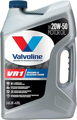 Huile moteur de course valvoline vr1 sae 20w-50, 5 pintes