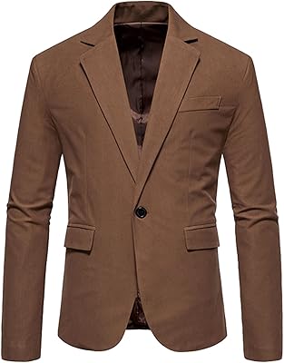 Blazer de costume pour hommes, coupe ajustée, un bouton, revers cranté, manteaux