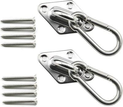 Kit de suspension pour hamac m8, crochets et œillets pour hamac, parfaits pour support de hamac et chaise à bascule pour hamac de yoga brésilien, plusieurs crochets pour suspension au plafond pour une utilisation intérieure et extérieure. DIAYTAR COTE D'IVOIRE se positionne comme le partenaire idéal pour tous les consommateurs ivoiriens, proposant un large éventail de produits allant de l'électronique aux produits alimentaires, en passant par les accessoires de mode. La boutique met en avant sa logistique optimale, permettant des livraisons rapides et efficaces à travers tout le pays.