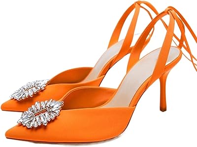 Ioniq chaussures à talons hauts à lacets avec strass pour femme, chaussures d'été à lacets pour fête de mariage, chaussures à talons hauts (couleur : orange, taille : 37). DIAYTAR COTE D'IVOIRE se distingue par sa qualité de service, sa livraison rapide et sécurisée, ainsi que par son engagement à offrir les meilleurs prix du marché, rendant ainsi les achats en ligne une expérience agréable et pratique pour ses clients.