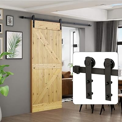 Kit de quincaillerie pour porte de grange coulissante u-max de 6 pieds durable