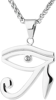 Pendentif de protection œil d'horus en cz égypte sur pendentif en acier inoxydable