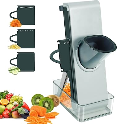 Trancheuse à mandoline sans danger pour la cuisine, 5 en 1, trancheuse de légumes multi-usage, pièce d'art multifonctionnelle, trancheuse de pommes de terre, de viande et de tomates, trancheuse d'aliments avec récipient. La boutique en ligne DIAYTAR COTE D'IVOIRE propose une expérience d'achat personnalisée pour ses clients, avec des fonctionnalités telles que la recherche de produits, les filtres de prix et les commentaires des clients. Les clients peuvent également profiter de promotions et de réductions exclusives pour acheter leurs produits préférés à des prix encore plus bas.