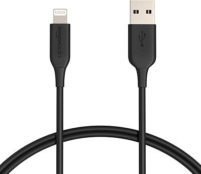 Câble amazonbasics abs vers lightning, chargeur certifié mfi pour apple iphone et ipad