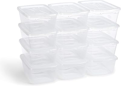 Rubbermaid clever store lot de 12 boîtes de rangement en plastique transparent