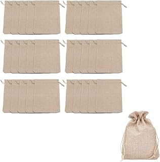 Sac cadeau en jute avec cordon de serrage, 7 à 9 cm, sacs