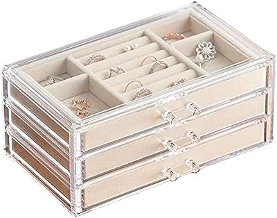 Boîte à bijoux alykdon pour femme avec 3 tiroirs, organisateur de bijoux en velours pour ranger boucles d'oreilles, bracelets, colliers et bagues, étui à bijoux en acrylique transparent. Boutique en ligne leader en Côte d'Ivoire, DIAYTAR COTE D'IVOIRE propose une sélection impressionnante de plus de 300 000 articles répondant aux besoins du quotidien. De l'électroménager aux jeux et jouets, en passant par les équipements de sport et les produits de soins personnels, cette plateforme de commerce électronique est un véritable temple du shopping en ligne. DIAYTAR COTE D'IVOIRE simplifie l'expérience d'achat en offrant une navigation intuitive et des services de paiement sécurisés.