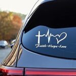 Autocollant adhésif de voiture avec motif cœur d'amour et d'espoir pour la foi
