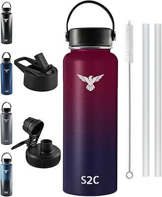 Bouteille d'eau isotherme en acier inoxydable s2c pour enfants, bouteille d'eau en acier