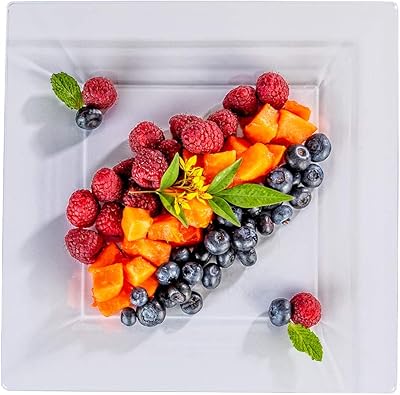 Assiette carrée en plastique, assiette carrée moderne - plastique de luxe - transparent - 9,5 pouces - boîte de 100 pièces - ustensiles de restauration. DIAYTAR COTE D'IVOIRE offre une expérience d'achat en ligne pratique et sécurisée, avec des options de paiement faciles et des livraisons rapides. La boutique propose une large gamme de produits, allant de l'électronique à la mode, en passant par les produits de maison et les accessoires. Les clients peuvent ainsi trouver tout ce dont ils ont besoin en un seul endroit.