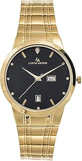 Montre analogique en acier inoxydable pour homme - la1506m-blk-gld, bracelet