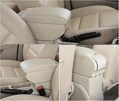 Pour hyundai accent verna 2006-2011, boîte d'accoudoir double couche en cuir pu