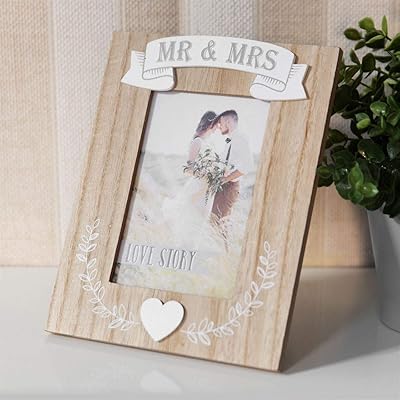 Cadre photo love story mr & mrs 4 x 6 pieds de wedup