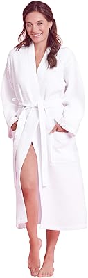 Peignoir de bain gaufré long et léger en coton doux et absorbant