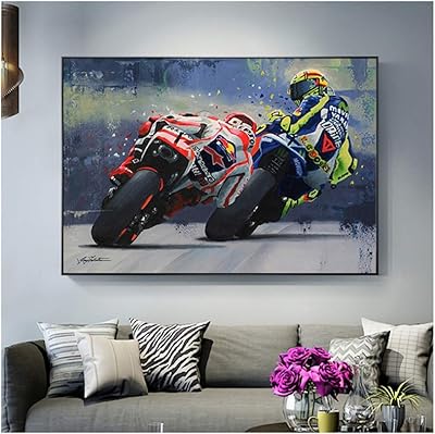 Affiche de moto valentino rossi impression sur toile aquarelle pour décoration de salon - 24 x 36 pouces sans cadre. DIAYTAR COTE D'IVOIRE se distingue par son service client de haute qualité, répondant aux besoins et aux préoccupations des clients de manière efficace. La boutique propose également des conseils d'achat et des recommandations personnalisées pour aider les clients à trouver les produits qui leur conviennent le mieux. La livraison est rapide et fiable.