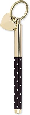 Stylo plume en métal noir kate spade new york pour porte-clés, stylo porte-clés