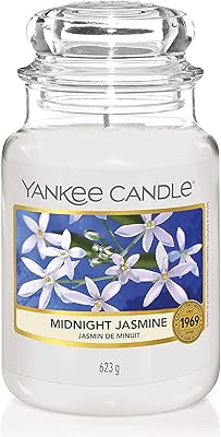 Bougie parfumée au jasmin de minuit yankee candle - grande bougie classique