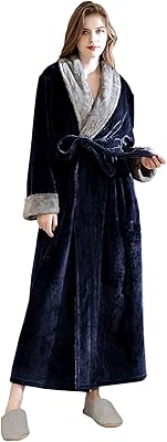 Peignoir de nuit chaud et long en polaire douce pour femme
