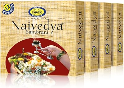 Naivedia sambrani cup course (dub/luban/guggal) pour un usage quotidien, parfum de dévotion traditionnel.