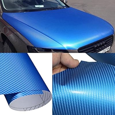 Autocollant d'emballage en vinyle en fibre de carbone bleu diyah 4d avec anti-rides