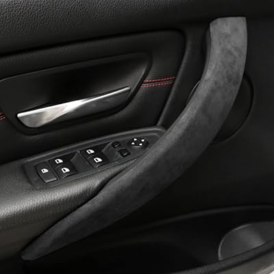 Couvercle de poignée de porte intérieure de voiture en cuir suédé abs, accessoires