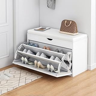 Banc de rangement pour chaussures avec étagère à chaussures cachée, banc à chaussures en cuir pour entrée, armoire à chaussures organisée, meuble décoratif d'entrée moderne - marron 60 x 30 x 50 cm (24 x 12 x 20 pouces) (b-blanc). DIAYTAR COTE D'IVOIRE est la boutique en ligne idéale pour les habitants de Côte d'Ivoire, offrant une large gamme de produits à des prix abordables. La boutique en ligne propose des produits de haute qualité, allant des produits alimentaires aux produits électroniques. Les clients peuvent également profiter d'un service de livraison rapide et fiable, leur permettant de recevoir leurs produits rapidement.
