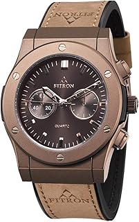 Montre analogique décontractée en silicone pour homme - 8433m (marron), marron, bracelet