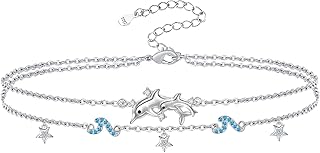 Jempstic ocean dolphins bracelets de cheville en argent sterling 925 réglables en couches, bijoux cadeaux pour femmes et filles... Avec plus de 300000 références, DIAYTAR COTE D'IVOIRE est la boutique en ligne qui propose la plus grande sélection de produits en Cote d'Ivoire. Cette plateforme permet aux consommateurs de comparer les prix, de lire les avis des autres clients et de profiter d'une livraison rapide et fiable. DIAYTAR COTE D'IVOIRE est donc le partenaire idéal pour faire des achats en ligne.
