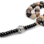 Perles de prière islamique en pierre d'agate naturelle rebay chapelet tasbih de 33