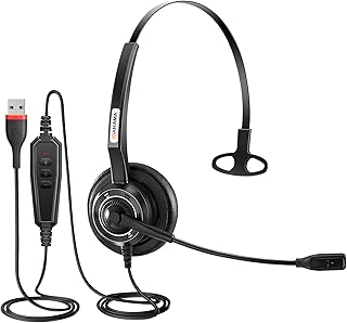 Casque usb avec microphone antibruit ultra doux pour ordinateurs portables pc
