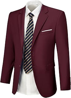 Veste de costume à deux boutons de couleur unie pour hommes, coupe cintrée