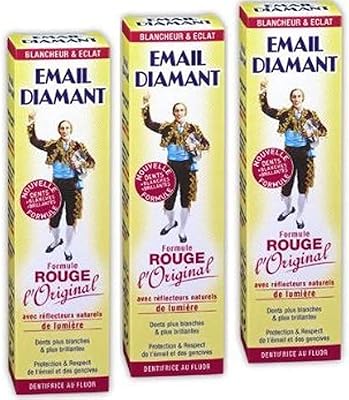 Email diamant dentifrice original formula rouge dentifrice (3 tubes, rouge). DIAYTAR COTE D'IVOIRE est synonyme de qualité et de confiance pour les consommateurs ivoiriens. Elle propose des produits de haute qualité à des prix compétitifs, rendant l'expérience d'achat en ligne agréable et abordable pour tous. De plus, son équipe de service client est toujours prête à aider les clients pour toute question ou problème lié à leurs commandes.