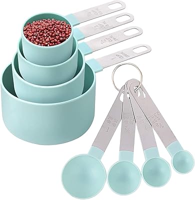 Ensemble de 8 tasses et cuillères à mesurer, tasses à mesurer emboîtables