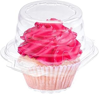 Boîtes à cupcakes individuelles 50 pièces contenants à cupcakes jetables en plastique transparent