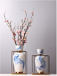 Vase nuage en porcelaine chinoise bleue et blanche, présentoir d'art créatif avec bordure
