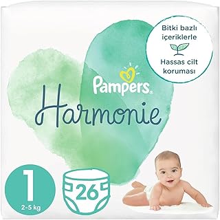Couches pampers harmony, taille 1, 26 couches, 2 kg - 5 kg, protection