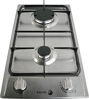 Fagor cuisinière à gaz encastrable en acier inoxydable, 2 brûleurs, avec dispositif