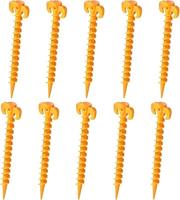 Piquets de tente arabist, 10 piquets de camping en plastique en spirale, piquets