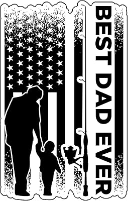 Wickedgoodz fishing best dad vinyl decal autocollant de pare-chocs de pêcheur pour ordinateurs